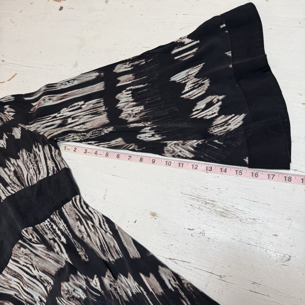 Marciano by Guess Dress S Silk Black Bohemian 60's Tie Dye Festival Luxe Pockets - Picture 10 of 14